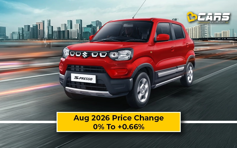 Maruti Suzuki S-Presso 2026 Aug Price Change — Hiked Up To 2.5k