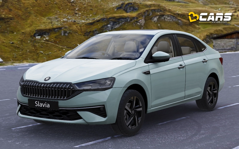 2026 Skoda Slavia Facelift Light Blue Colour