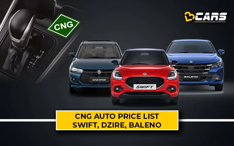 Maruti Swift, Dzire, Baleno CNG AMT Prices And Mileage