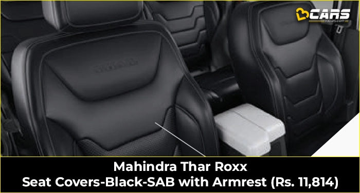 Mahindra Thar Roxx Seat Covers-Black-SAB with Armrest