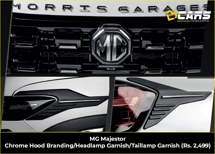 MG Majestor Chrome Hood Branding / Headlamp Garnish / Taillamp Garnish
