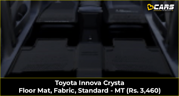 Toyota Innova Crysta Floor Mat, Fabric, Standard - MT (Rs. 3,460)