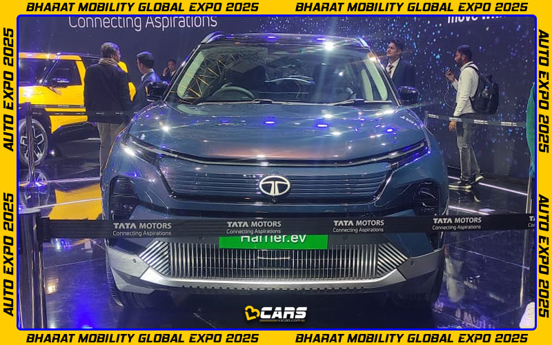 256509auto expo 2025 tata harrier ev front exterior