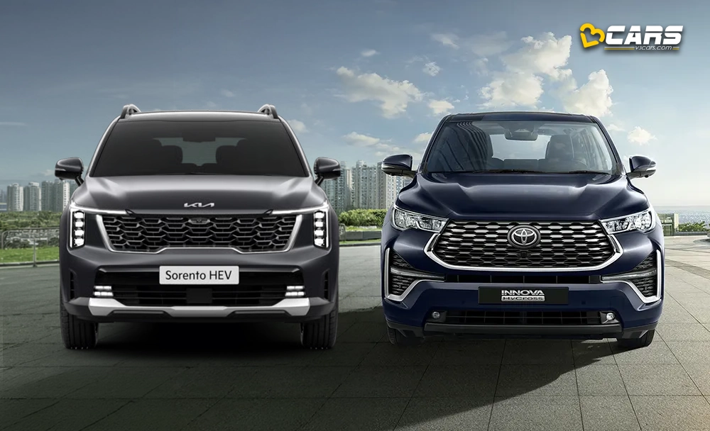 Kia Sorento Hybrid Vs Innova Hycross Hybrid Front Exterior Design