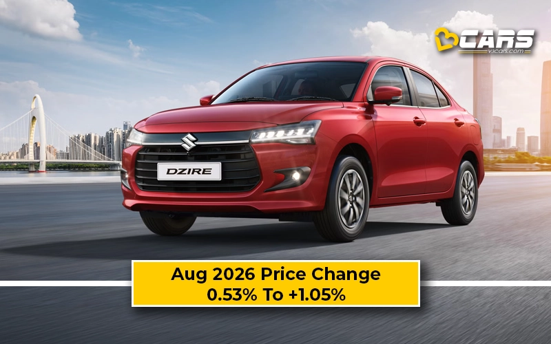 Maruti Suzuki Dzire 2026 Aug Price Change — Hiked Up To 7.5k