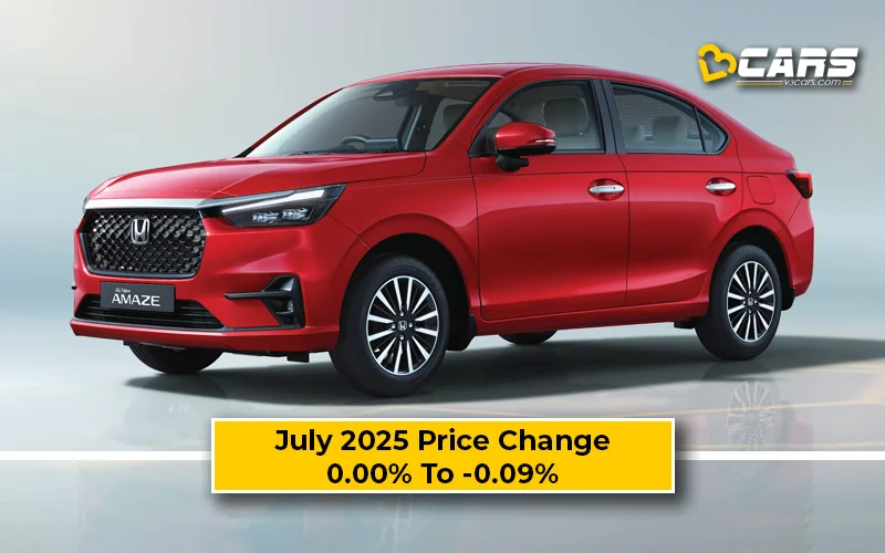 Honda Amaze 2025 Price Change — Cut By Up To 1k