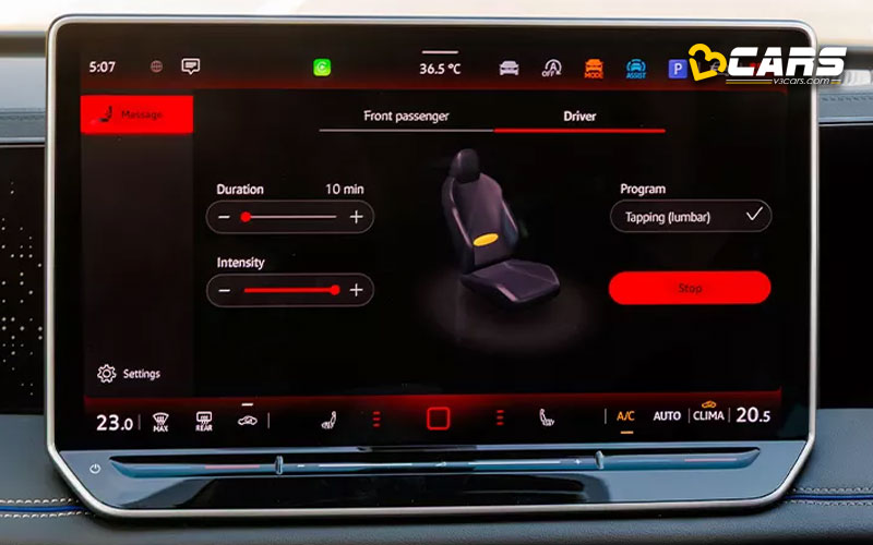 Front Seats With Massage Function And Adjustable Lumbar Support