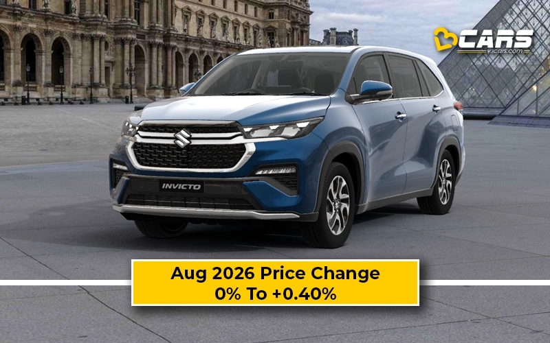Maruti Suzuki Invicto 2026 Aug Price Change — Hiked Up To 10k