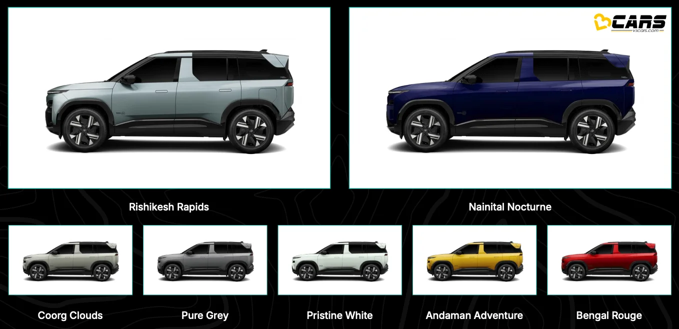 2026 Tata Sierra EV Colour Options