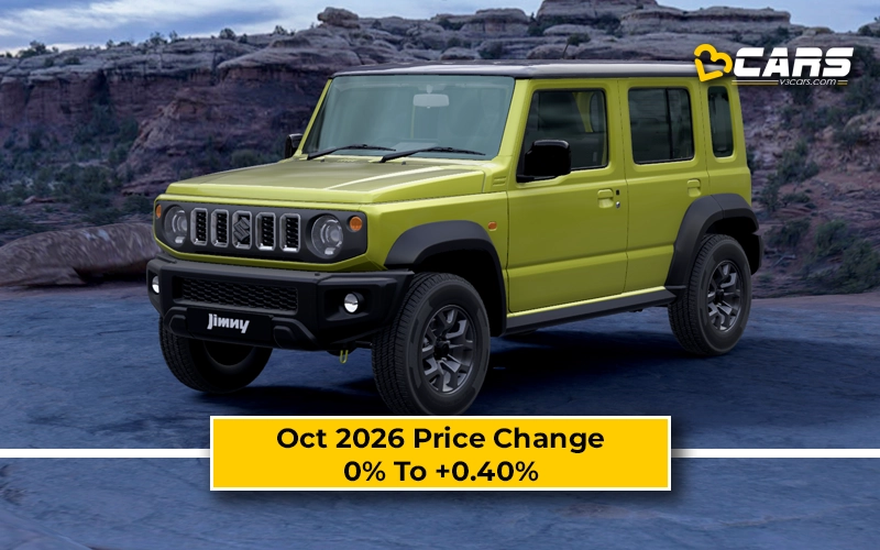 Maruti Suzuki Jimny 2026 Oct Price Change - Hiked Up To 5k
