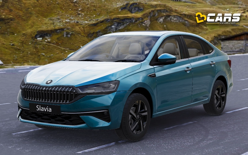 2026 Skoda Slavia Facelift Blue Colour