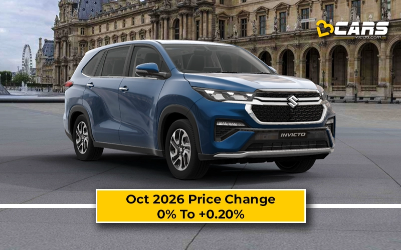 Maruti Suzuki Invicto 2026 Oct Price Change - Hiked Up To 5k