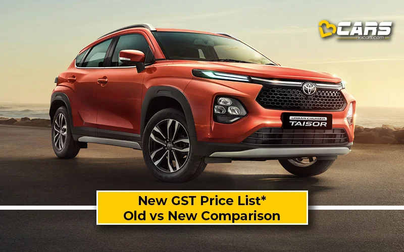 Toyota Taisor — New GST Rate List (Tentative; Sep 22)