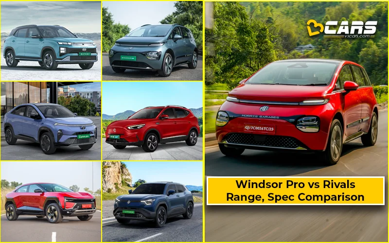 MG Windsor Pro vs Competitors — Dimension & Engine Spec Comparison