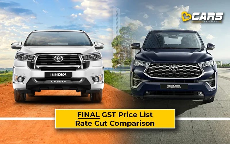 Final Toyota Innova Crysta & Hycross Price List After GST Rate Cut