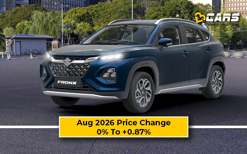 Maruti Suzuki Fronx 2026 Aug Price Change — Hiked Up To 7.5k
