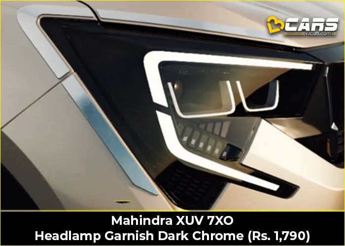 Mahindra XUV 7XO Headlamp Garnish Dark Chrome (Rs. 1,790)