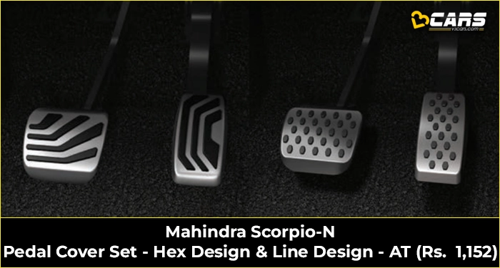 Mahindra Scorpio-N Pedal Cover Set - Hex Design & Line Design
